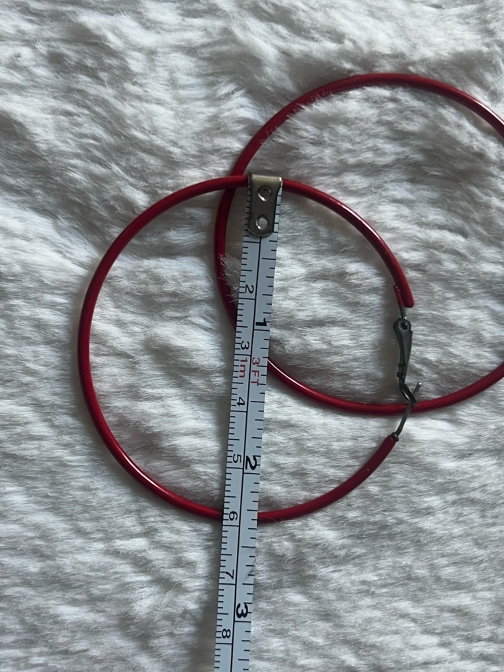 Red Hoop Earrings – Sleek Women’s Everyday Hoops - Picture 4 of 4